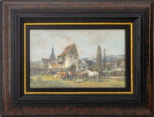 Karl Stuhlmuller "Market Scene" Oil on Panel (9736790311219)