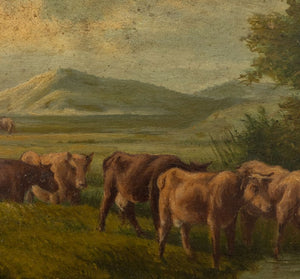 German School Western Landscape Oil on Panel (9821271589171)