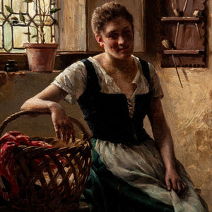 Gerard Portielje Interior Scene Oil on Panel, 1892 (9802957783347)