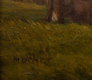 German School Western Landscape Oil on Panel (9821271589171)
