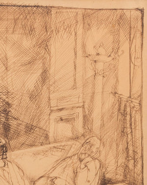George Grosz "Kaffeehaus" Pen and Ink on Paper (9735567278387)