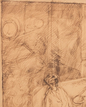 George Grosz "Kaffeehaus" Pen and Ink on Paper (9735567278387)