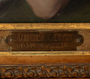 Antonio Piatti "Rose e Spine" Oil On Canvas, 1901 (9741222215987)