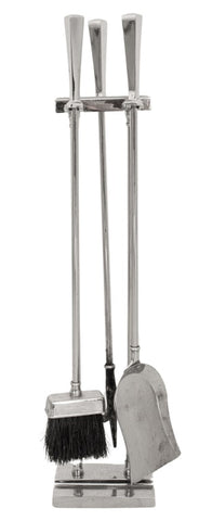 Mid-Century Modern Chrome Fireplace Tools Set