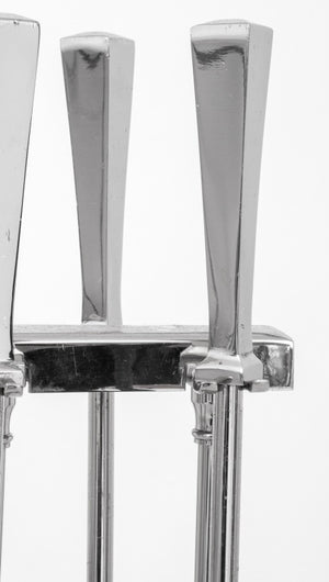 Mid-Century Modern Chrome Fireplace Tools Set (9742196834611)