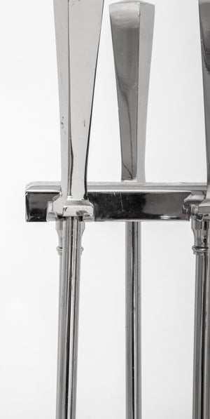 Mid-Century Modern Chrome Fireplace Tools Set (9742196834611)