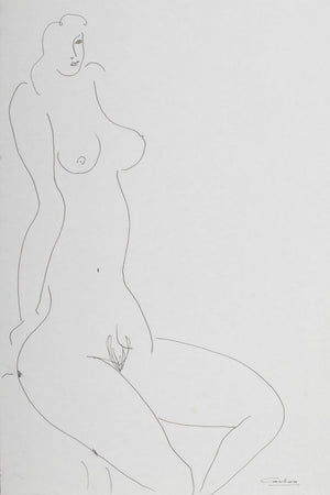 Norman Carton Nude Woman Ink on Paper, 8 (9744030695731)