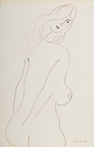 Norman Carton Nude Woman Ink on Paper, 8 (9744030695731)