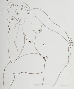 Norman Carton Nude Woman Ink on Paper, 8 (9744035184947)