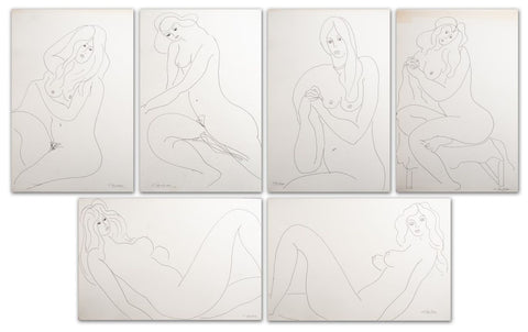 Norman Carton Nude Woman Ink on Paper, 6