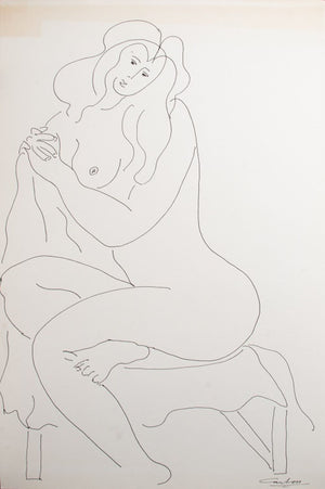 Norman Carton Nude Woman Ink on Paper, 6 (9744041836851)