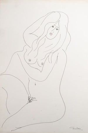 Norman Carton Nude Woman Ink on Paper, 6 (9744041836851)