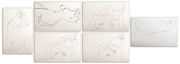 Norman Carton Nude Woman Ink on Paper, 6