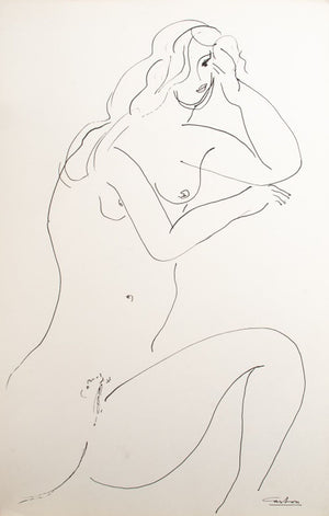Norman Carton Nude Woman Ink on Paper, 6 (9744070476083)