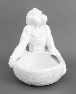 Italian White Glazed Faenza Monkey Bowl (9742196867379)