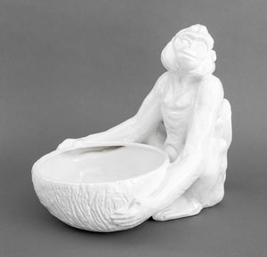 Italian White Glazed Faenza Monkey Bowl (9742196867379)