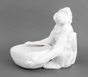 Italian White Glazed Faenza Monkey Bowl (9742196867379)