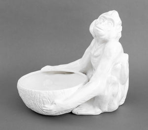 Italian White Glazed Faenza Monkey Bowl (9742196867379)