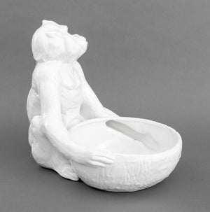 Italian White Glazed Faenza Monkey Bowl (9742196867379)