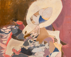 Eva Bouzard-Hui Abstract Figural Composition Oil (9896545878323)