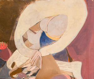 Eva Bouzard-Hui Abstract Figural Composition Oil (9896545878323)