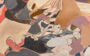 Eva Bouzard-Hui Abstract Figural Composition Oil (9896545878323)