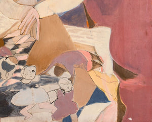 Eva Bouzard-Hui Abstract Figural Composition Oil (9896545878323)