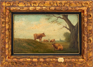 Illegibly Signed Pastoral Landscape Oil on Panel (9894566199603)