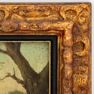 Illegibly Signed Pastoral Landscape Oil on Panel (9894566199603)