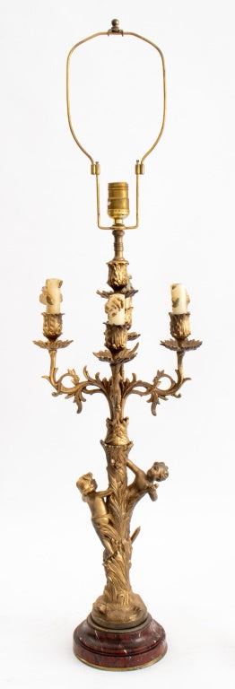 Louis XVI Style Bronze Candelabra Mounted as Lamp