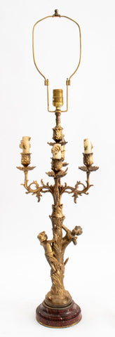 Louis XVI Style Bronze Candelabra Mounted as Lamp