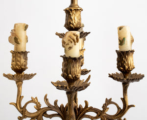 Louis XVI Style Bronze Candelabra Mounted as Lamp (9742204207411)