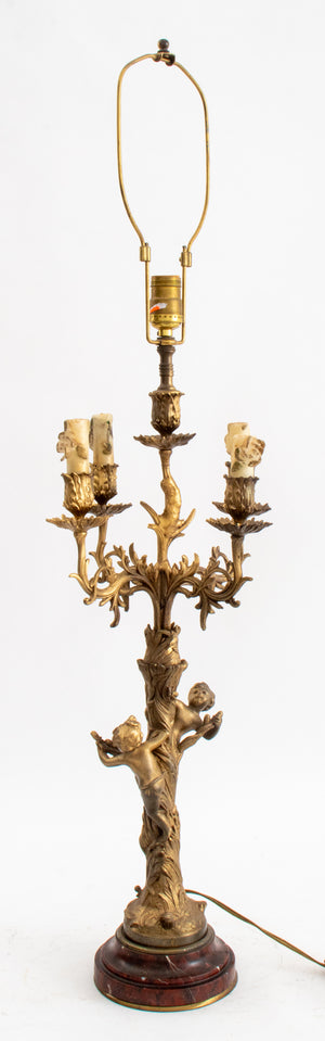 Louis XVI Style Bronze Candelabra Mounted as Lamp (9742204207411)