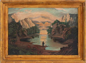 Signed Hudson River School Mountain Landscape Oil (9801722822963)