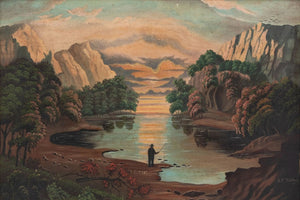 Signed Hudson River School Mountain Landscape Oil (9801722822963)