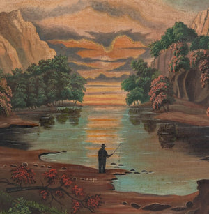Signed Hudson River School Mountain Landscape Oil (9801722822963)