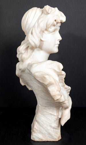 Italian School Female Figure Alabaster Bust (9738452205875)