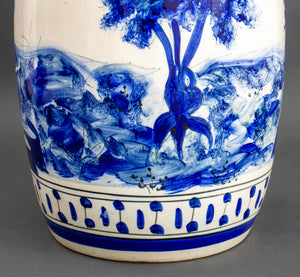 Spanish Blue and White Ceramic Garden Stool (9742202732851)