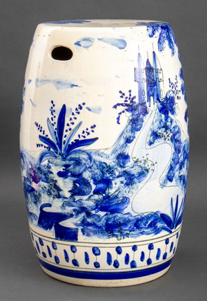 Spanish Blue and White Ceramic Garden Stool (9742202732851)