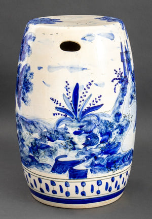 Spanish Blue and White Ceramic Garden Stool (9742202732851)