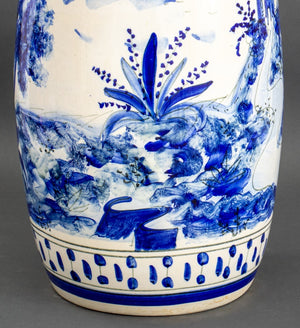 Spanish Blue and White Ceramic Garden Stool (9742202732851)