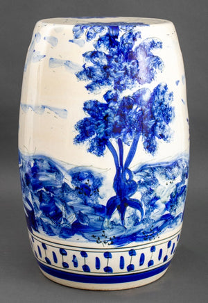 Spanish Blue and White Ceramic Garden Stool (9742202732851)