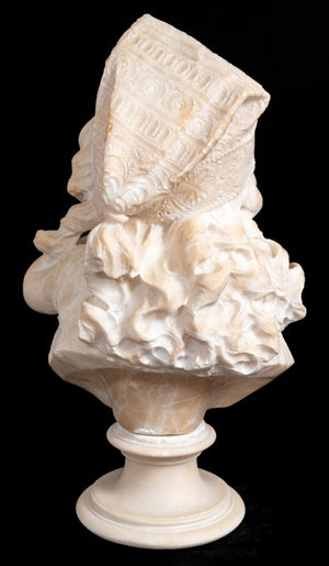 Emilio Fiaschi Neapolitan Girl Alabaster Bust (9738454991155)
