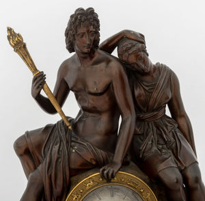 French Empire Bronze Marble Figural Clock, c. 1830 (9765840027955)