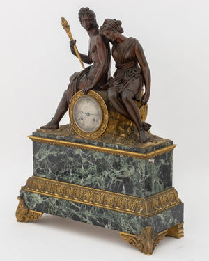 French Empire Bronze Marble Figural Clock, c. 1830 (9765840027955)