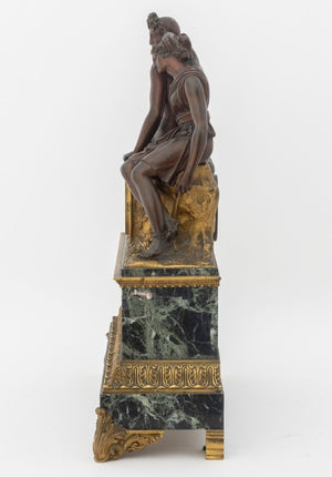 French Empire Bronze Marble Figural Clock, c. 1830 (9765840027955)