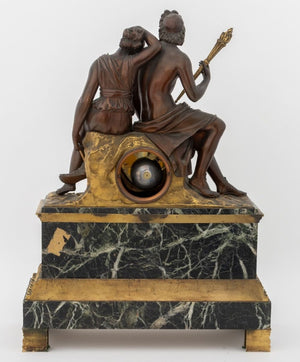 French Empire Bronze Marble Figural Clock, c. 1830 (9765840027955)