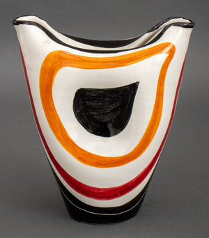 Italian Striped Glazed Art Pottery Vase (9742197063987)