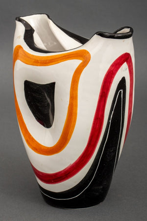 Italian Striped Glazed Art Pottery Vase (9742197063987)