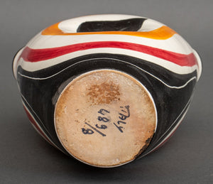 Italian Striped Glazed Art Pottery Vase (9742197063987)